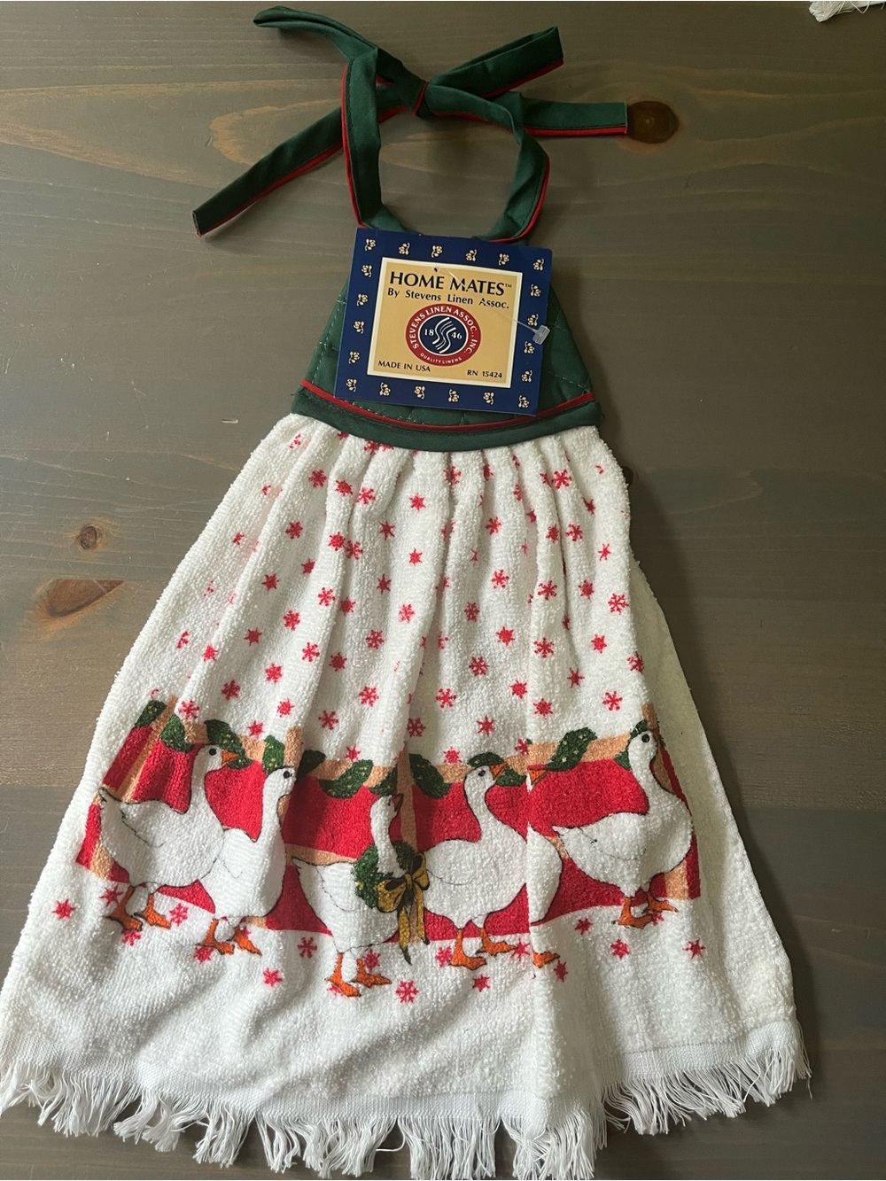 Vintage Country Goose Holiday Christmas Hanging Hand/Dish Towel Cottagecore NOS